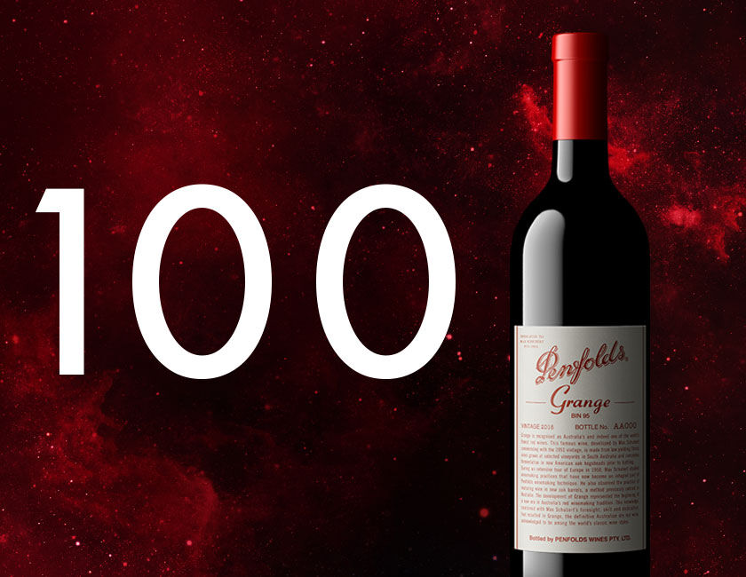 Grange bottle with 100 overlaid