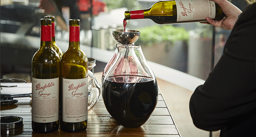 Pouring wine from bottle
