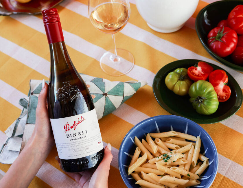 Penfolds Bin 311 Chardonnay on tablescape